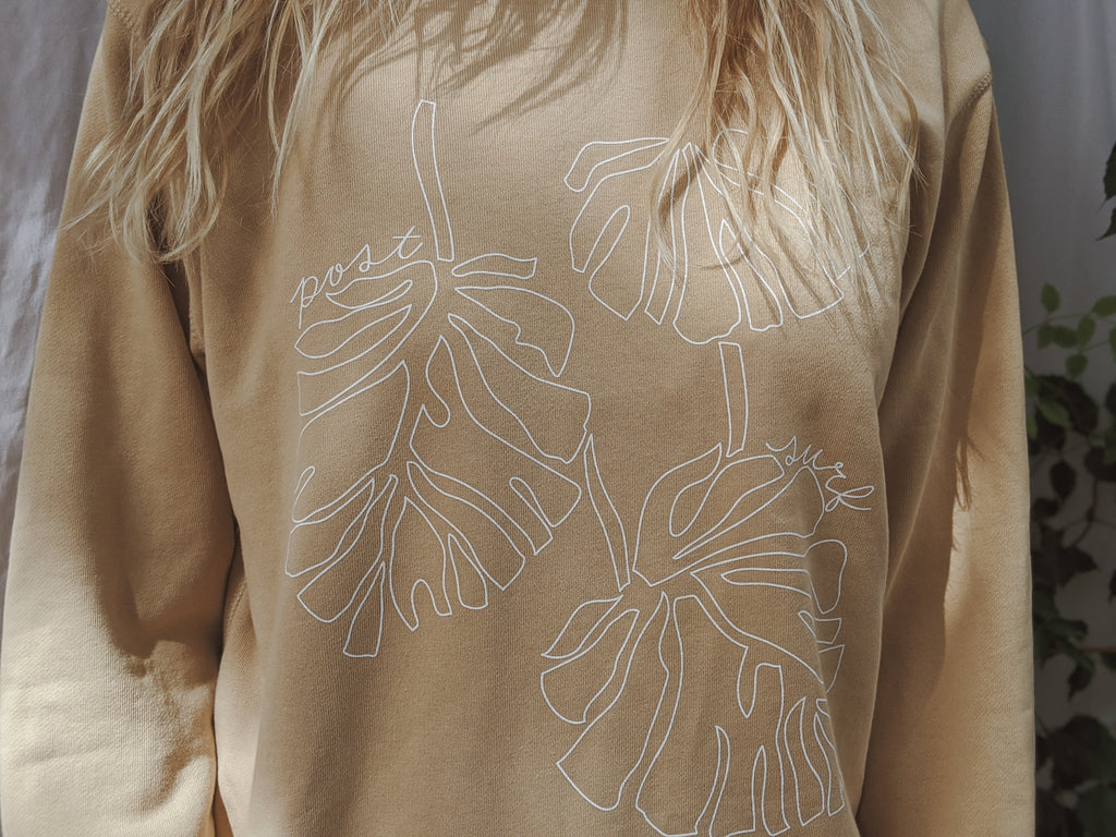 monstera sweatshirt - sand