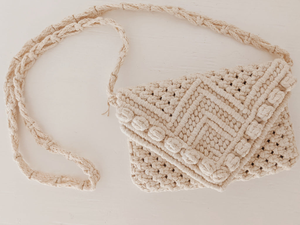 envelope style hand macrame bag