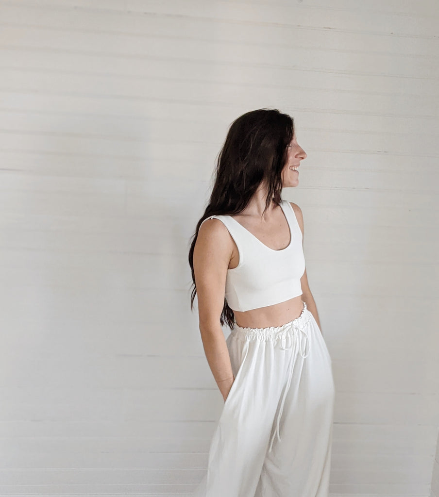 hemp tie back top - natural