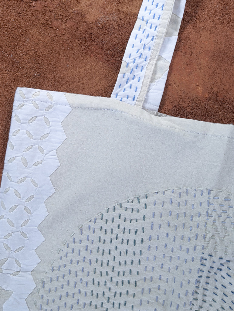 The Hand Embroidered  Dawn Tote - BLUES