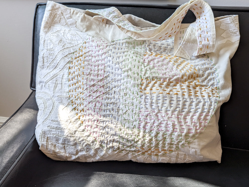 The Hand Embroidered  Dawn Tote - RAINBOW